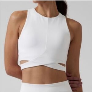 Athleta White Wrap Crop Top